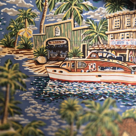 NWT Reyn Spooner Eddie Y Seaside Village Tropical Hawaiian Men's Casual  Shirt - Picture 3 of 5